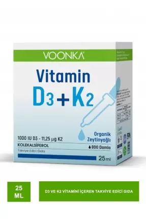 Voonka Vitamin D3+K2 Damla 25 ml