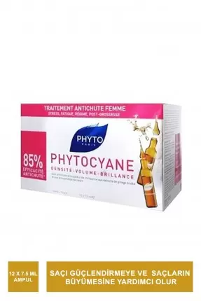 Phyto Phytocyane Kadınlar İçin Dönemsel Saç Dökülmesi Karşıtı Bakım 12 Ampul x 5 ml