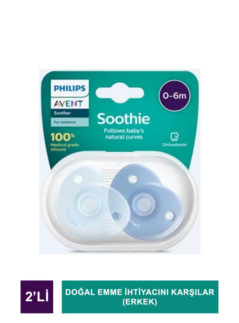 Philips Avent Soothie 2'li Emzik ( Erkek ) SCF099/21 0-6 Ay