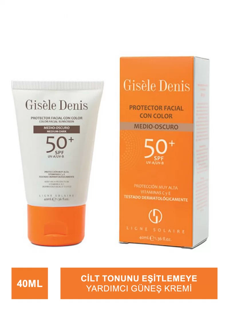 Gisele Denis Color Facial Suncreen Spf50+ Medium-Dark ( Yüz İçin Güneş Koruma Kremi ) 40 ml