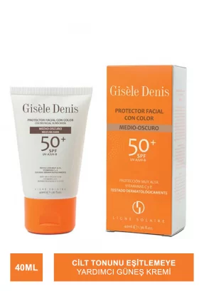 Gisele Denis Color Facial Suncreen Spf50+ Medium-Dark ( Yüz İçin Güneş Koruma Kremi ) 40 ml