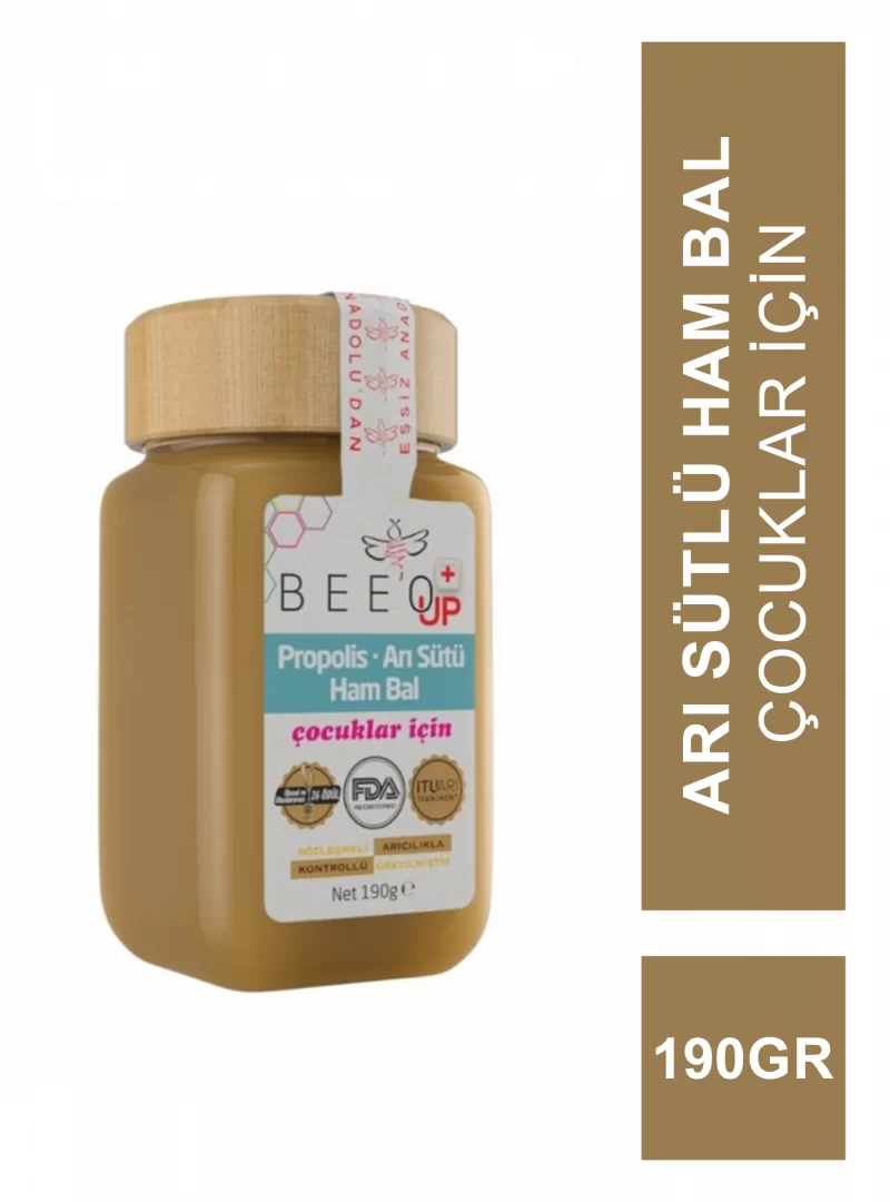 Beeo Up Propolis Arı Sütlü Ham Bal ( Çocuk ) 190 gr (S.K.T 09-2023)