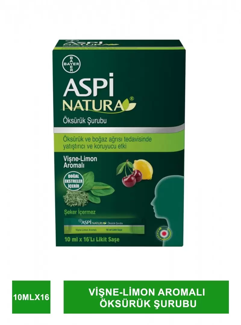 Aspi Natura 10mlX16 Likit Saşe - Vişne-Limon Aromalı