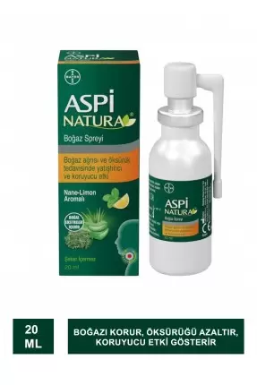 Aspi Natura Boğaz Spreyi Nane- Limon 20 ml