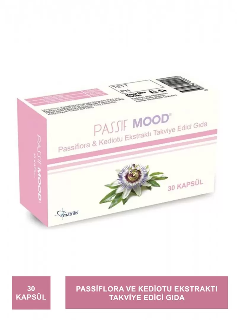 Passif Mood Passiflora Ekstraktı Takviye Edici Gıda 30 Kapsül