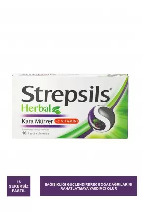 Strepsils Herbal Kara Mürver+C Vitamini 16 Pastil