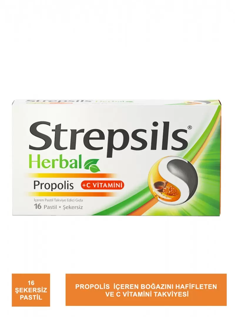 Strepsils Herbal Propolis+C Vitamini 16 Pastil