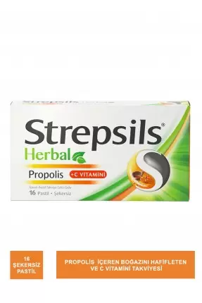 Strepsils Herbal Propolis+C Vitamini 16 Pastil