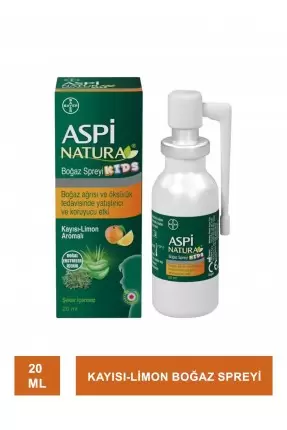 Aspi Natura Kids Boğaz Spreyi Kayısı-Limon 20 ml