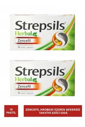 Strepsils Herbal Zencefil 16 Pastil x 2 Adet