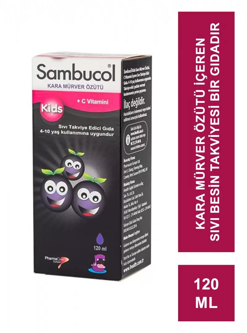 Sambucol Kids Kara Mürver Özütü Likit Şurup 120 ml