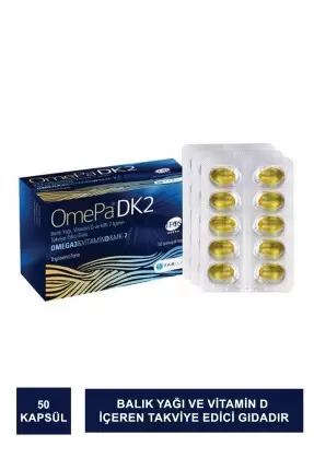 Omepa DK2 Omega 3 & Vitamin D & MENAQ7 50 Yumuşak Kapsül