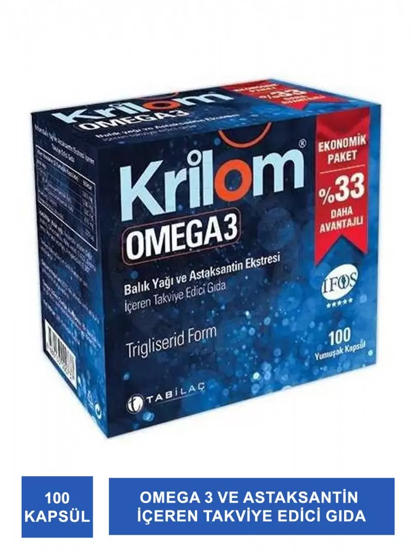 Krilom Omega-3 Astaksantin Soft Jel 100 Kapsül