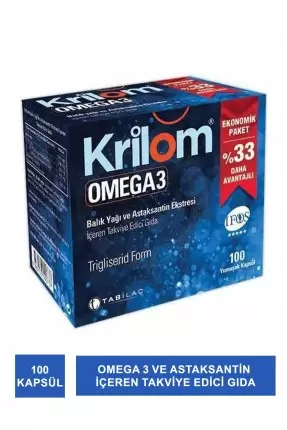 Krilom Omega-3 Astaksantin Soft Jel 100 Kapsül