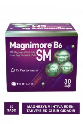 Magnimore B6 SM Takviye Edici Gıda 30 Şase