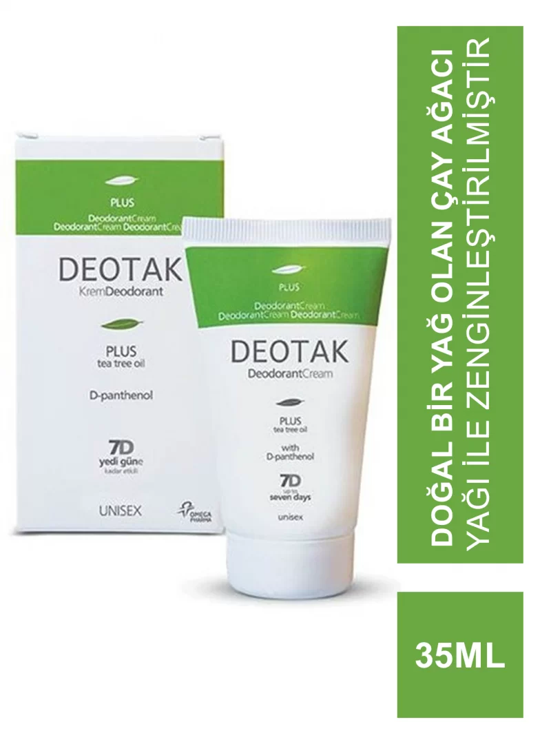 Deotak Plus Tea Tree Oil Unisex Krem Deodorant 35ml