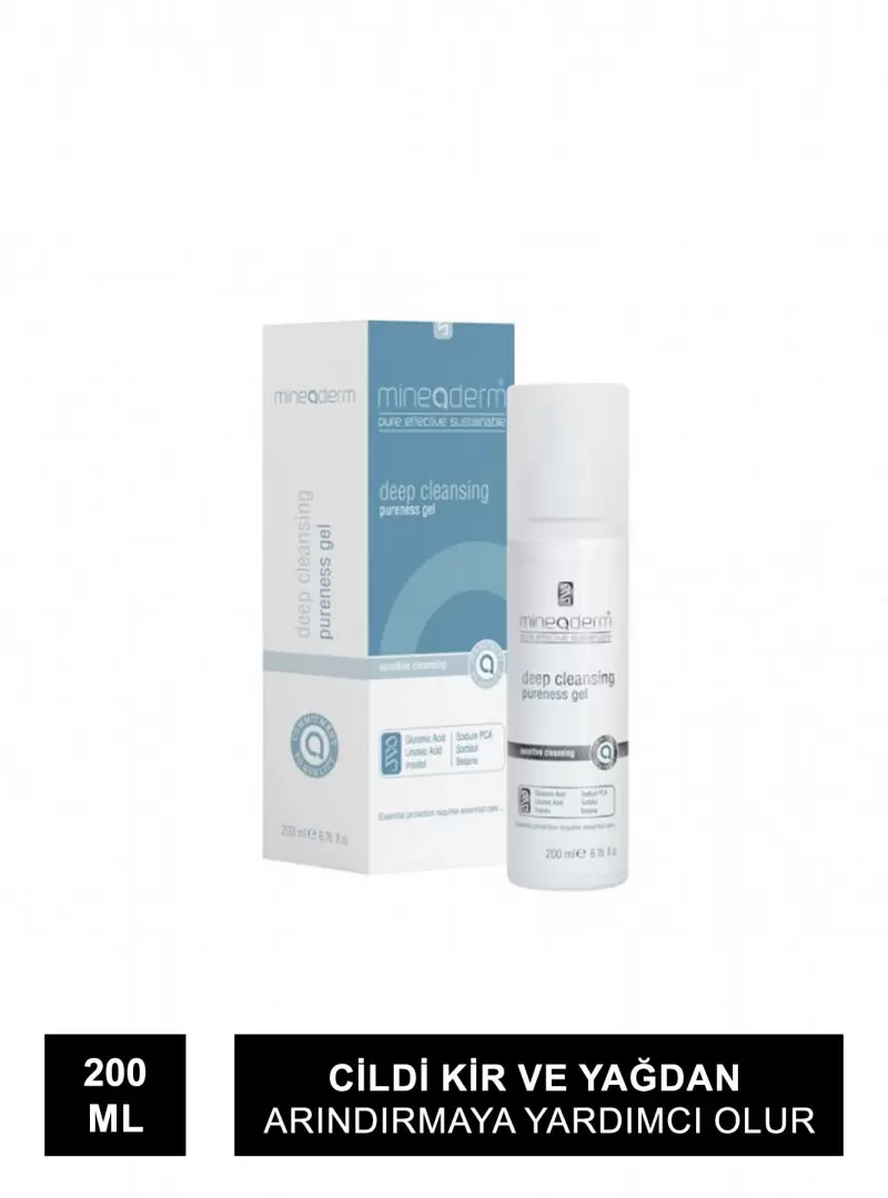 Mineaderm Deep Cleansing Pureness Gel ( Derinlemesine Yüz Temizleme Jeli ) 200 ml (S.K.T 08-2025)