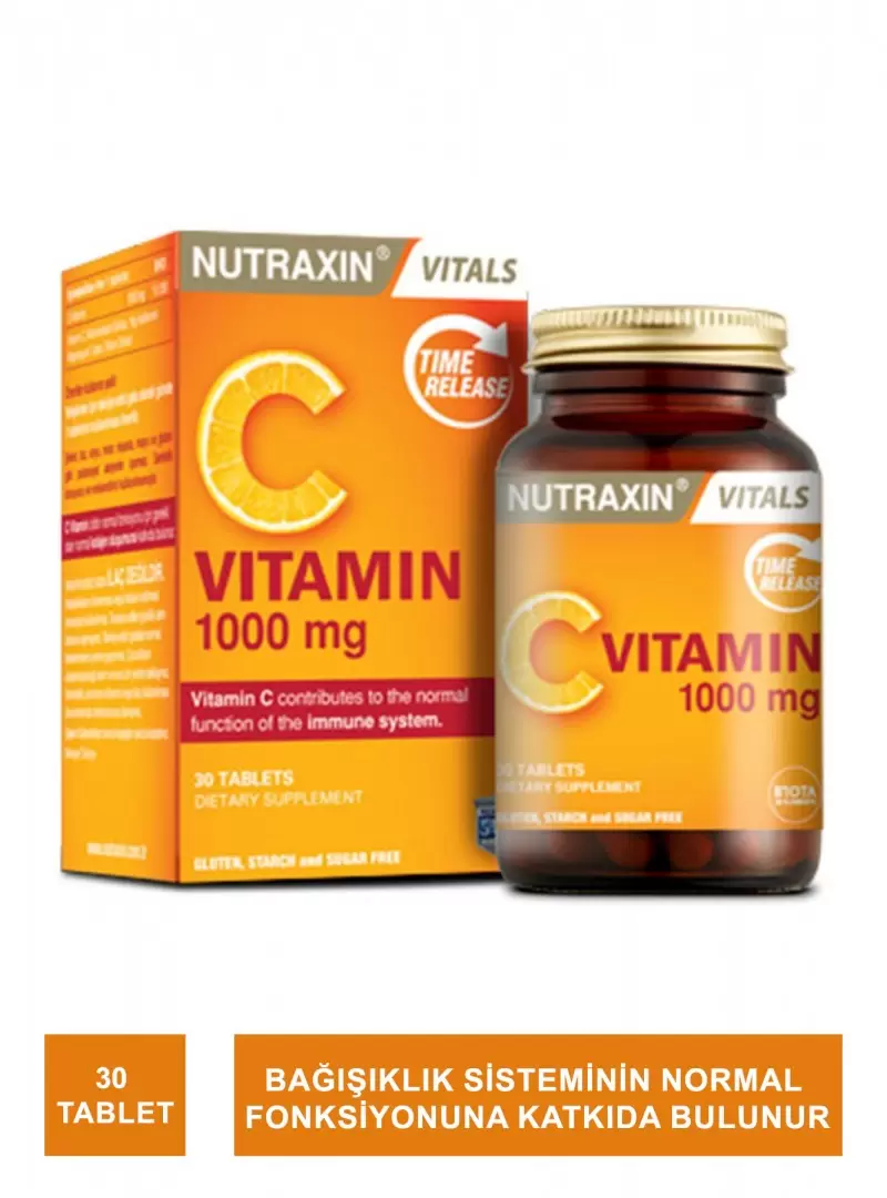 Nutraxin Vitamin C 1000 mg Takviye Edici Gıda 30 Tablet