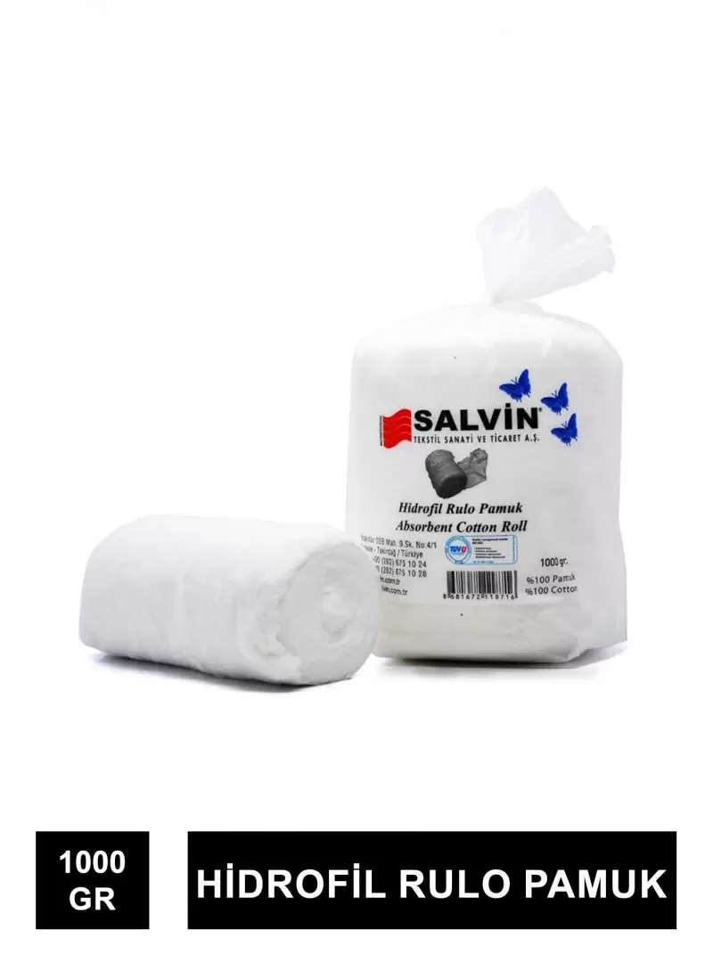 Salvin Hidrofil Rulo Pamuk 1000gr (S.K.T 12-2026)