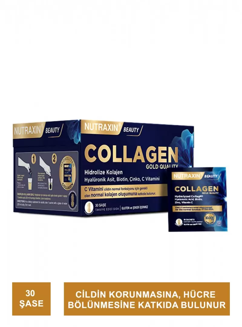 Nutraxin Beauty Collagen Gold Takviye Edici Gıda 30 Şase