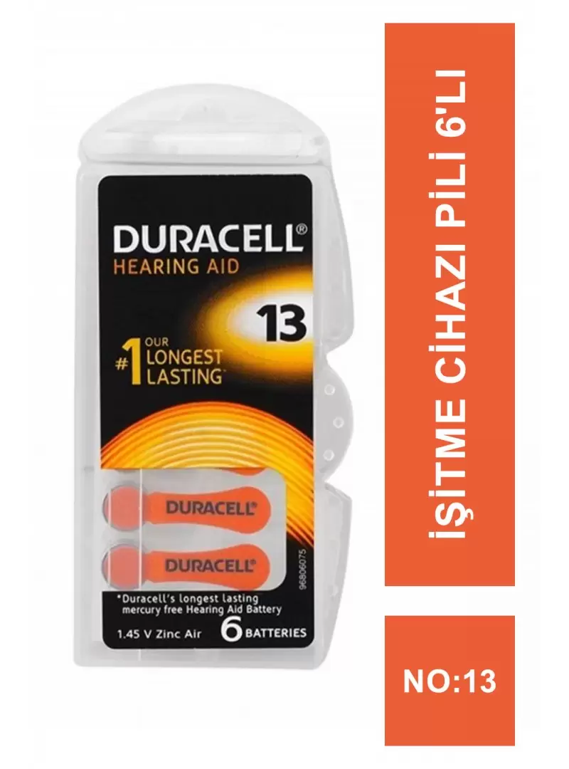 Duracell Activair İşitme Cihazı Pili 6'lı No: 13