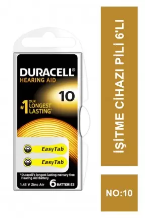 Duracell Activair İşitme Cihazı Pili 6'lı No: 10