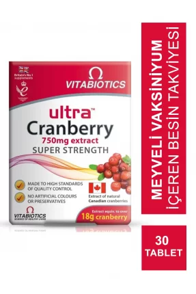 Vitabiotics Ultra Cranberry 750 mg Extract 30 Tablet (S.K.T 03-2024)