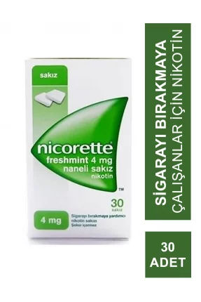 Nicorette Freshmint 4 mg Naneli Nikotin Sakızı 30 Adet