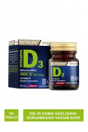 Nutraxin Vitamin D3 1000 IU 120 Tablet