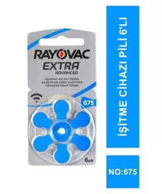 Rayovac Extra İşitme Cihazı Pili 6'lı No: 675