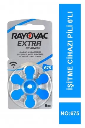 Rayovac Extra İşitme Cihazı Pili 6'lı No: 675