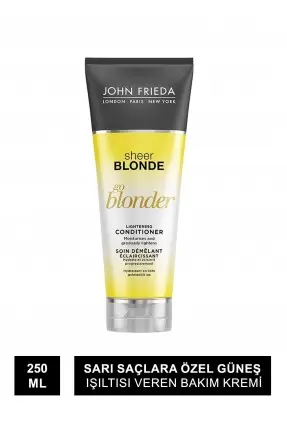 John Frieda Sheer Blonde Go Blonder Lightening Conditioner 250 ml Sarı Saçlara Özel Güneş Işıltısı Veren Bakım Kremi