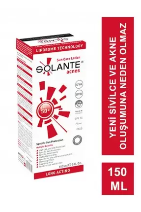 Solante Acnes Lotion Akne ve Sivilce Spf 50 150 ml