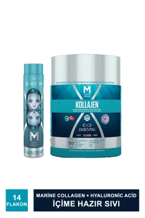 Zade Vital Marine Collagen + Hyaluronic Acid İçime Hazır Sıvı 14 Flakon