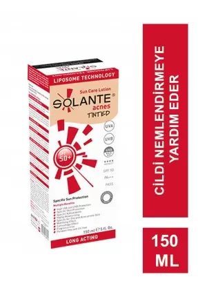 Solante Acnes Tinted Spf 50 Güneş Losyonu 150 ml