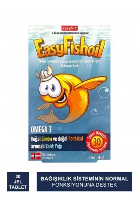 Easyvit EasyFish Oil Omega 3 Çocuk Çiğnenebilir 30 Jel Tablet (S.K.T 10-2023)