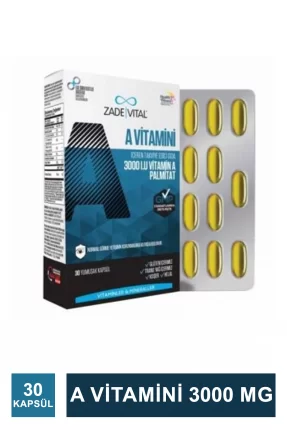 Zade Vital A Vitamini 3000 mg 30 Kapsül