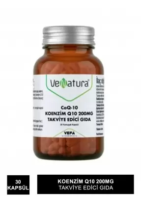 Venatura CoQ-10 Koenzim Q10 200 mg Takviye Edici Gıda 30 Kapsül