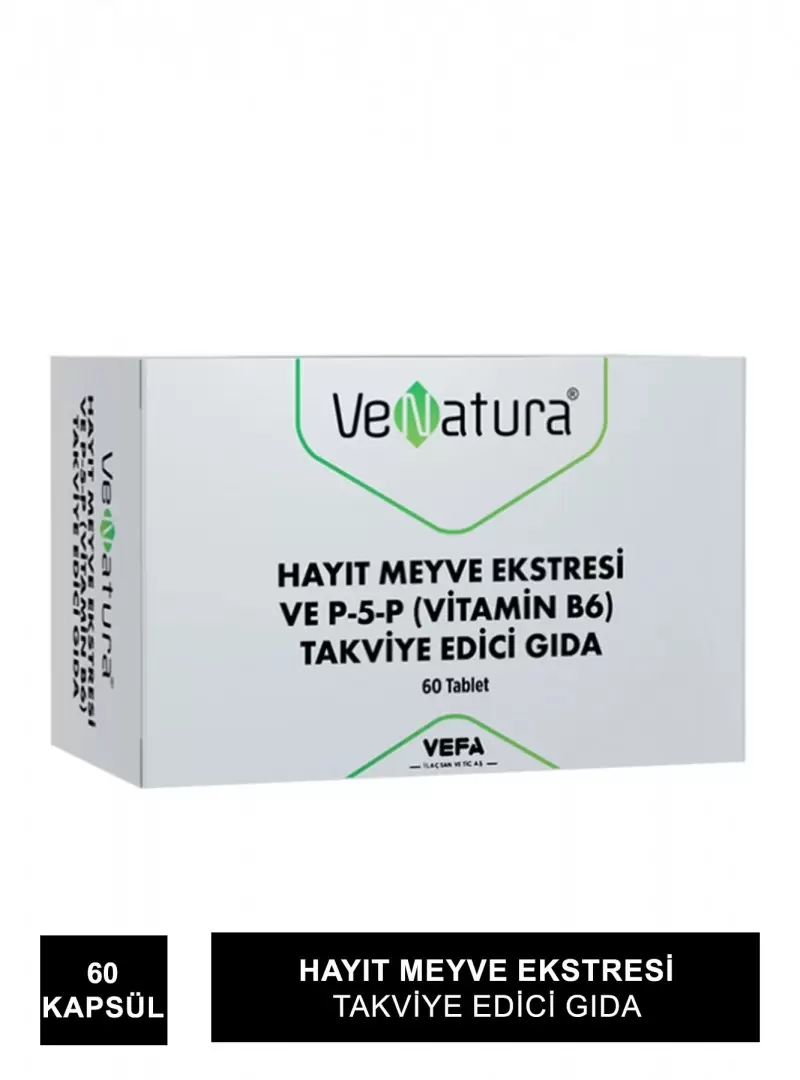 Venatura Hayıt Meyve Ekstresi ve P-5-P Vitamin B6 Takviye Edici Gıda 60 Kapsül