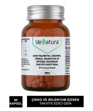 VeNatura Saw Palmetto, Likopen, Çinko, Selenyum 60 Yumuşak Kapsül