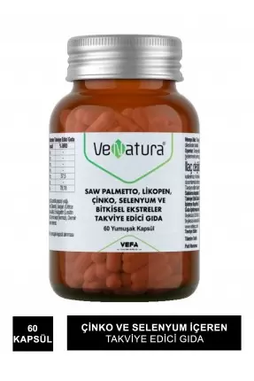 VeNatura Saw Palmetto, Likopen, Çinko, Selenyum 60 Yumuşak Kapsül