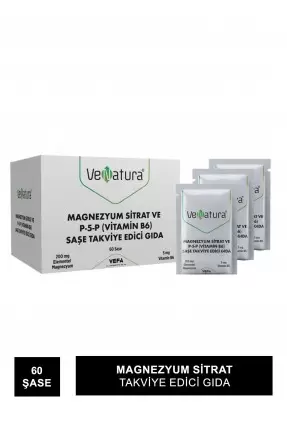 VeNatura Magnezyum Sitrat P-5-P Vitamin B6 60 Saşe