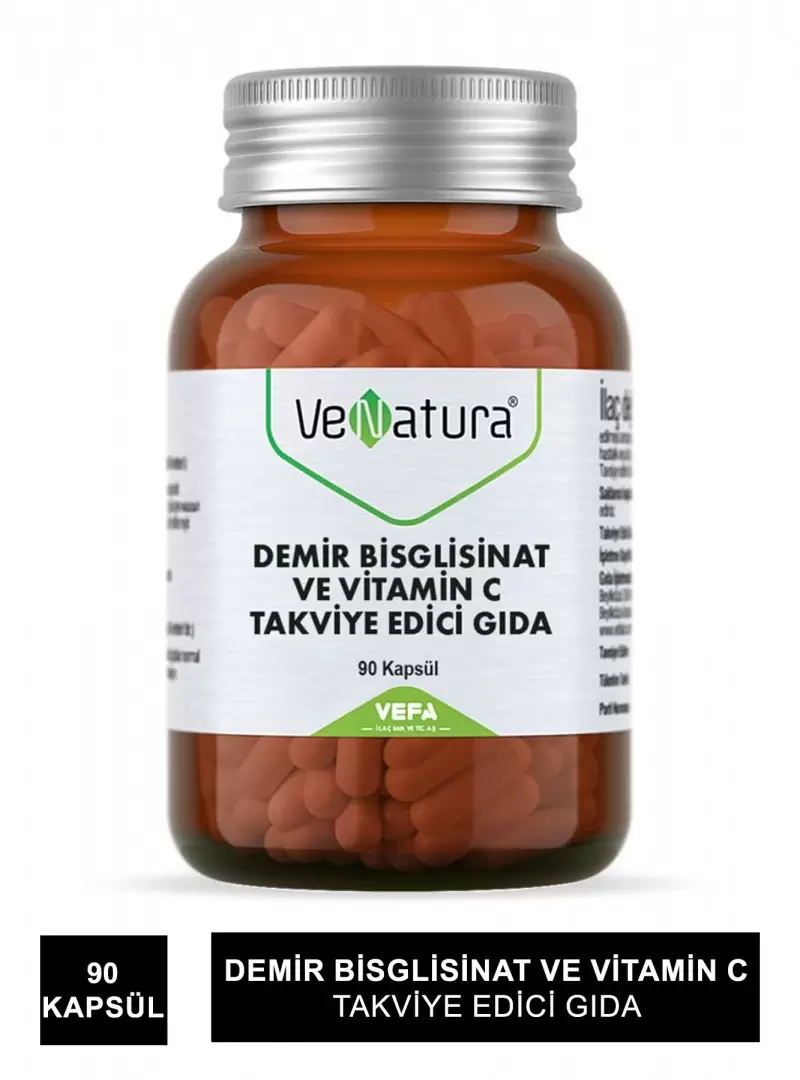 VeNatura Demir Bisglisinat ve Vitamin C 90 Kapsül