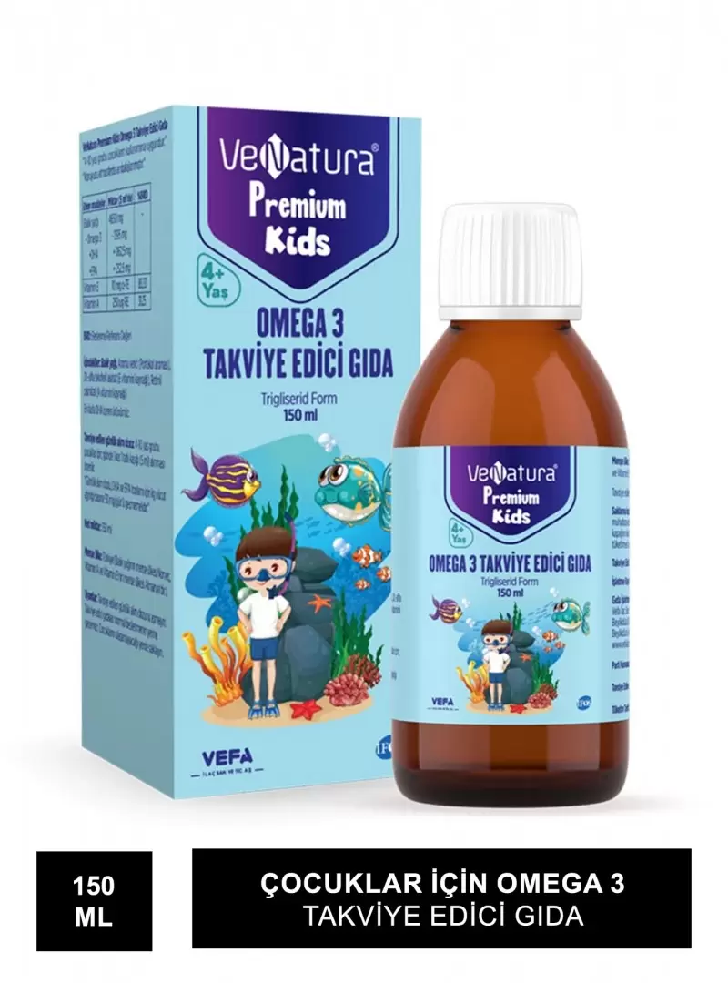 VeNatura Kids Premium Omega 3 Takviye Edici Gıda 150 ml