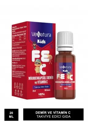 VeNatura Kids Mikroenkapsüle Demir ve Vitamin C Takviye Edici Gıda 20 ml