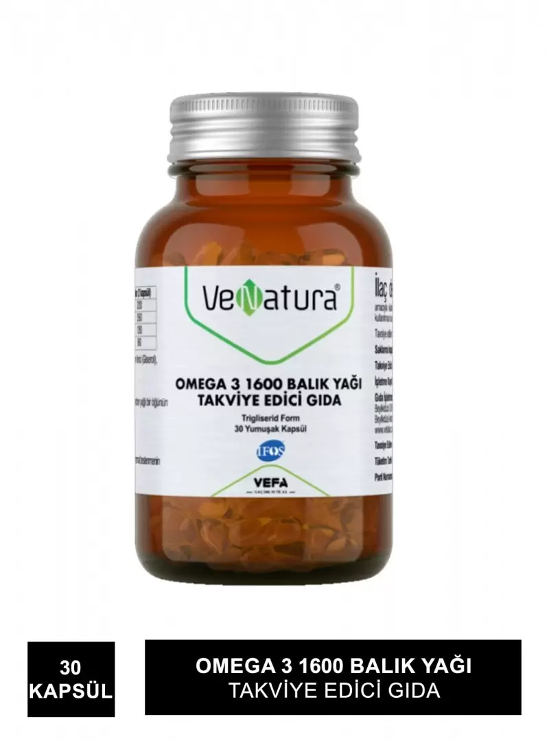 VeNatura Omega 3 1600 Balık Yağı 30 Yumuşak Kapsül