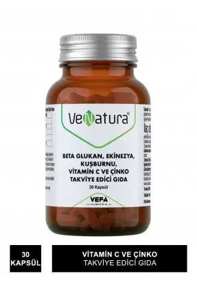 VeNatura Beta Glukan, Ekinezya, Kuşburnu, Vitamin C ve Çinko 30 Kapsül