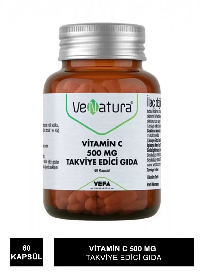 VeNatura Vitamin C 500 MG Takviye Edici Gıda 60 Kapsül