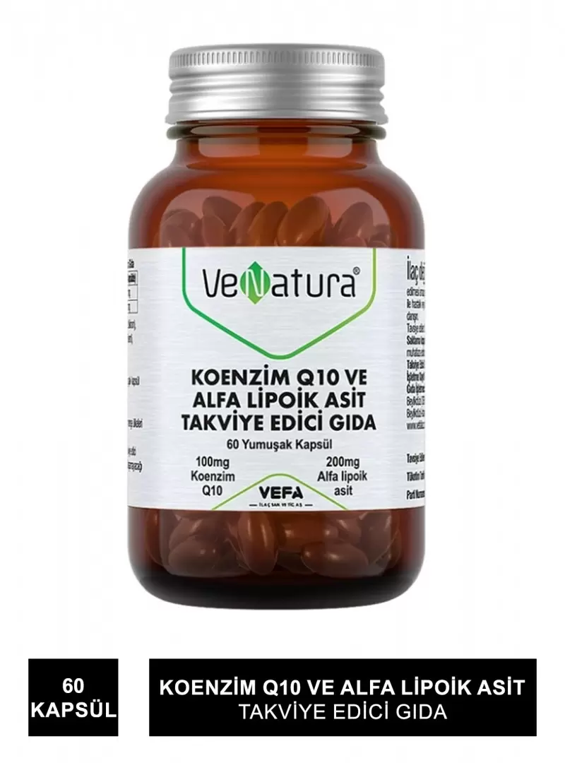 VeNatura Koenzim Q10 ve Alfa Lipoik Asit 60 Yumuşak Kapsül