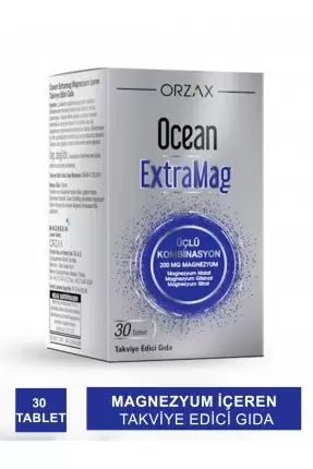 Ocean ExtraMag Üçlü Kombinasyon Takviye Edici Gıda 30 Tablet